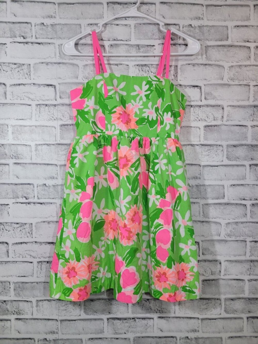 Girls Lilly Pulitzer Little Lottie Everything Nice Bright Green Pink Floral 14